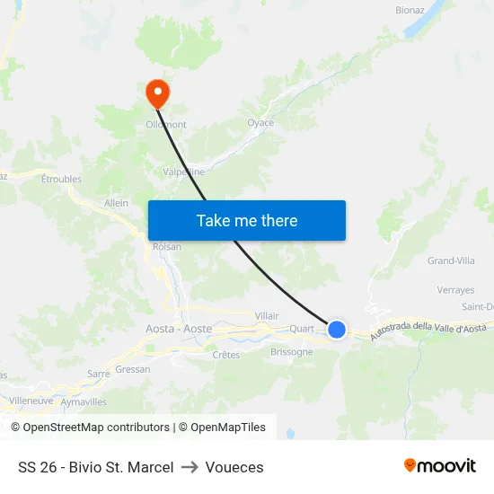 SS 26 - St. Marcel Junction to Voueces map