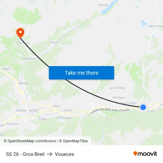SS 26 - Gros-Breil to Voueces map