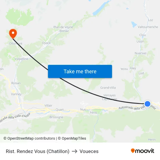 Restaurant Rendez Vous (Chatillon) to Voueces map