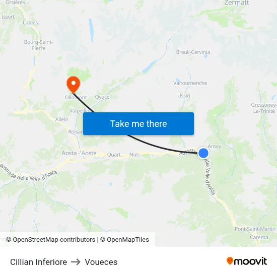 Lower Cillian to Voueces map