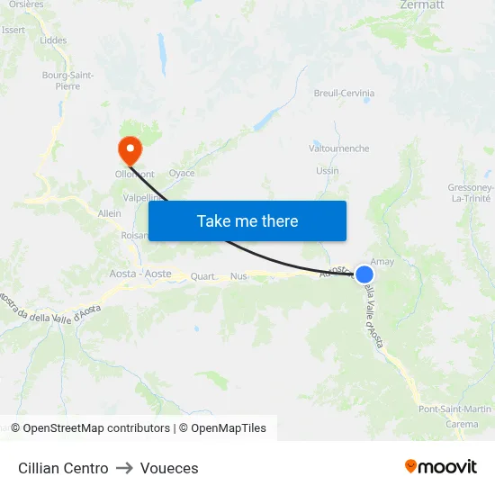 Cillian Center to Voueces map