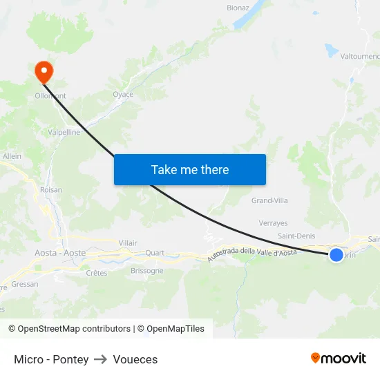 Micro - Pontey to Voueces map