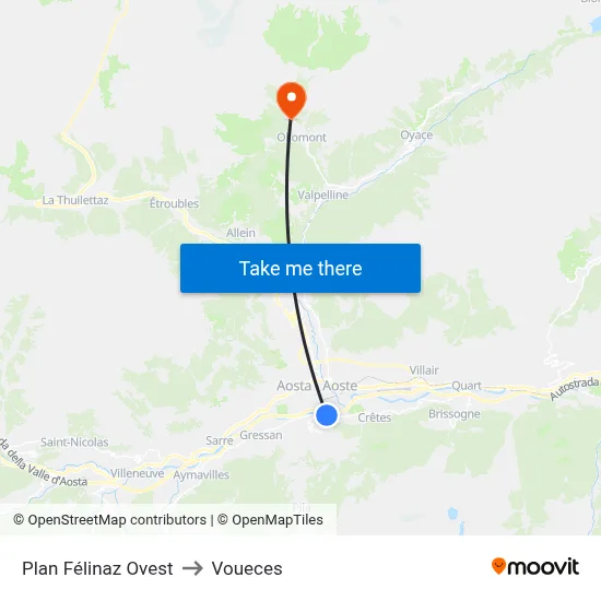 Plan Félinaz West to Voueces map