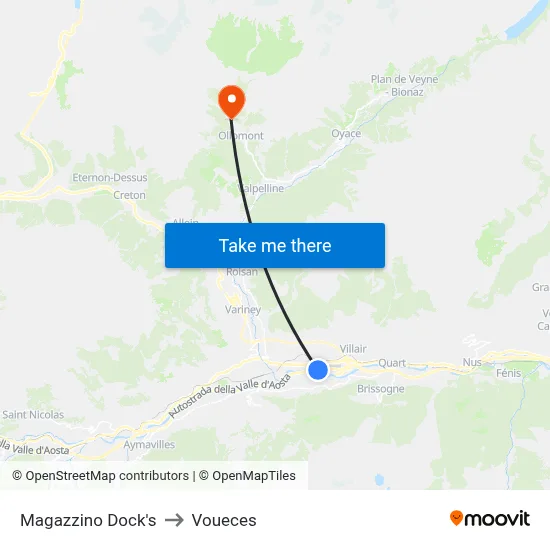 Dock's Warehouse to Voueces map