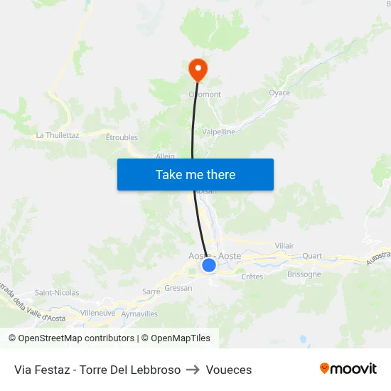 Festaz Street - Leper's Tower to Voueces map