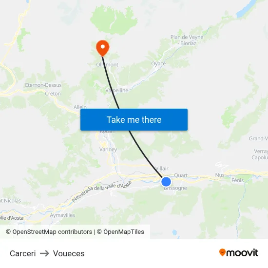 Prisons to Voueces map