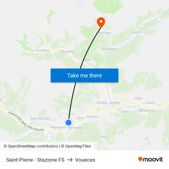 Saint-Pierre - FS Station to Voueces map