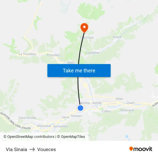 Sinaia Street to Voueces map