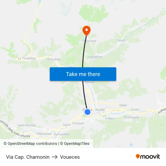 Captain Chamonin Street to Voueces map