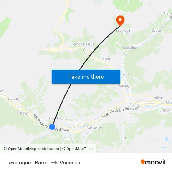 Leverogne - Barrel to Voueces map