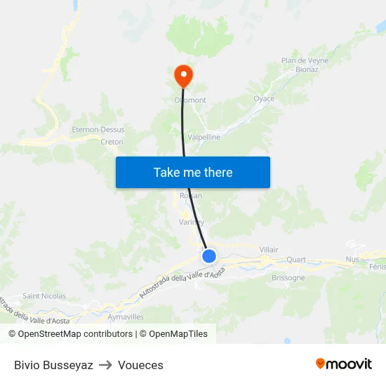 Busseyaz Junction to Voueces map