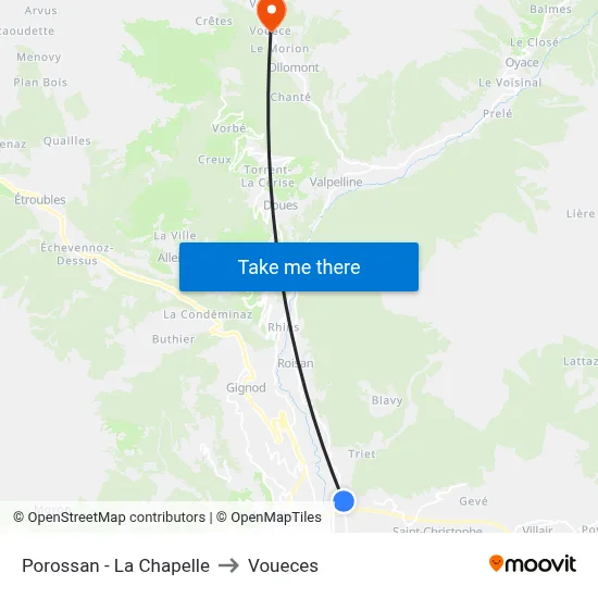 Porossan - The Chapel to Voueces map