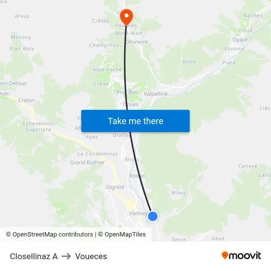 Closellinaz A to Voueces map