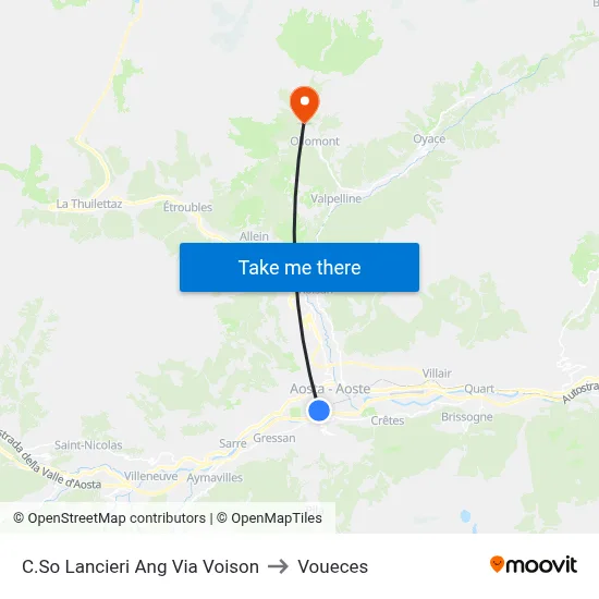 Lancieri Course Corner Via Voison to Voueces map
