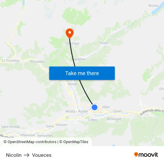 Nicolin to Voueces map