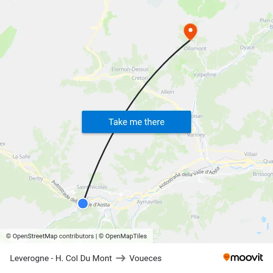 Leverogne - H. Col Du Mont to Voueces map