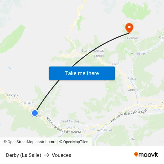 Derby (La Salle) to Voueces map