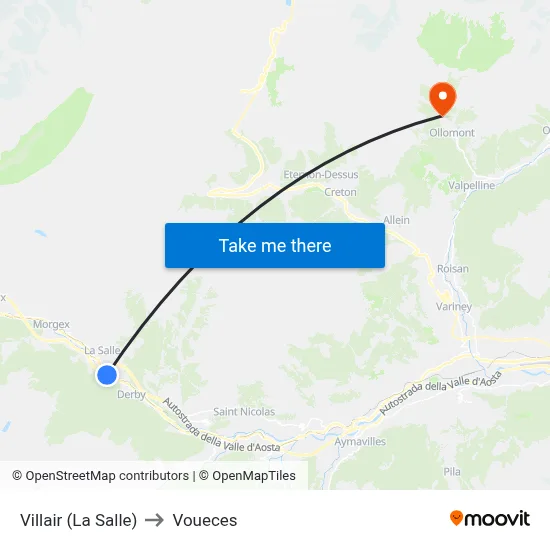 Villair (La Salle) to Voueces map
