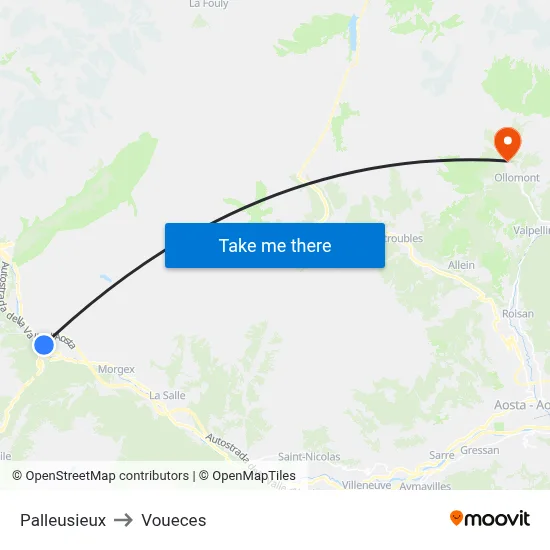 Palleusieux to Voueces map
