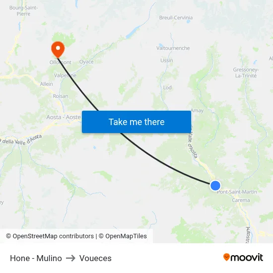 Hone - Mill to Voueces map