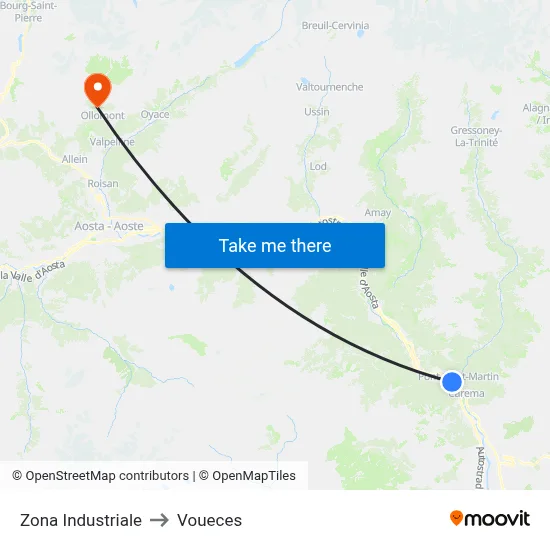 Industrial Zone to Voueces map