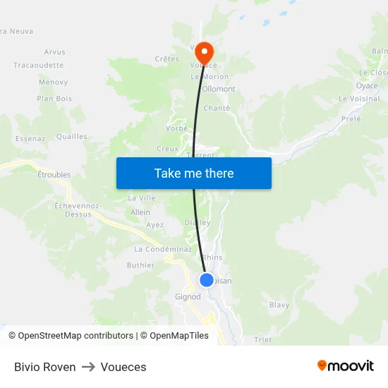 Roven Junction to Voueces map