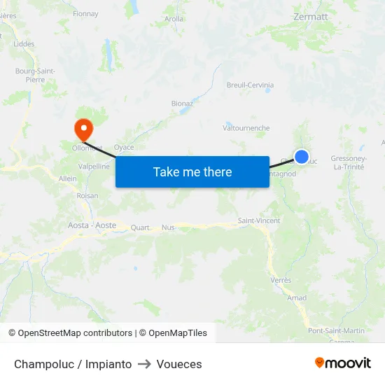 Champoluc / Lift to Voueces map