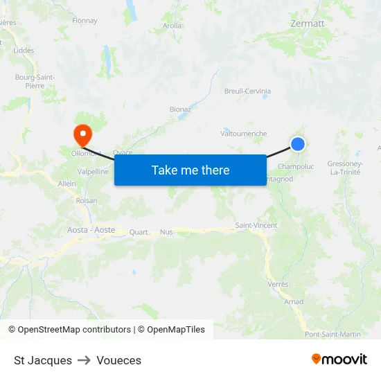 St Jacques to Voueces map