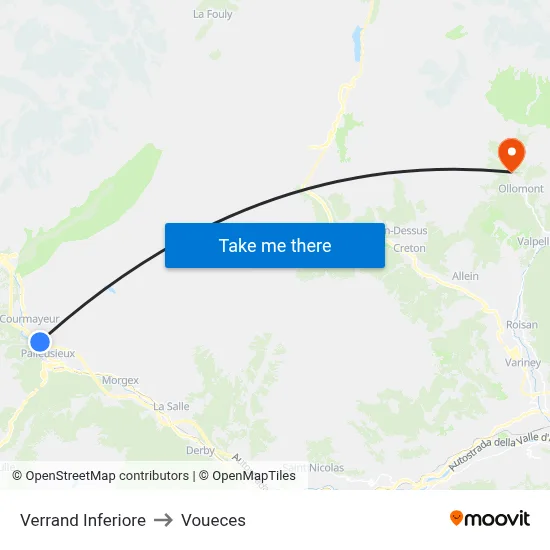 Lower Verrand to Voueces map