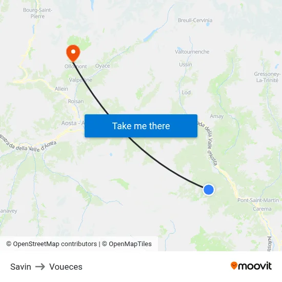 Savin to Voueces map