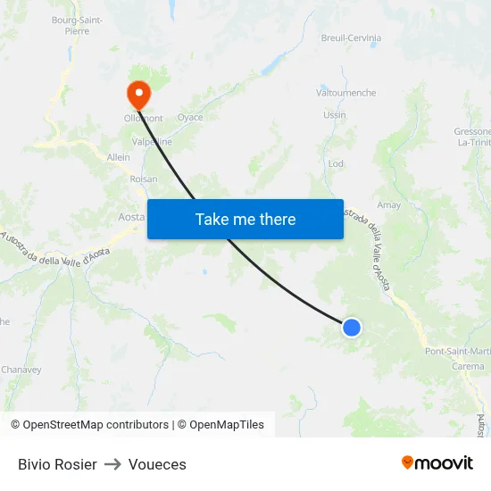 Rosier Junction to Voueces map