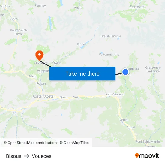 Bisous to Voueces map