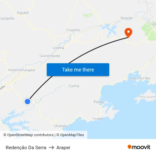 Redenção Da Serra to Arapeí map