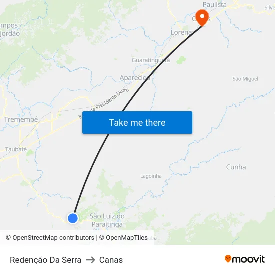 Redenção Da Serra to Canas map