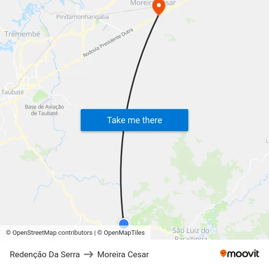 Redenção Da Serra to Moreira Cesar map