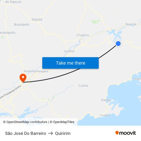 São José Do Barreiro to Quiririm map