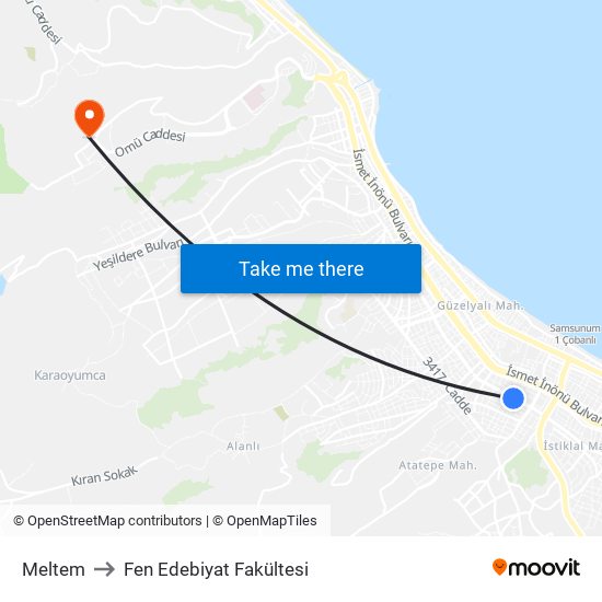 Meltem to Fen Edebiyat Fakültesi map