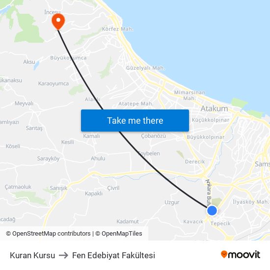 Kuran Kursu to Fen Edebiyat Fakültesi map