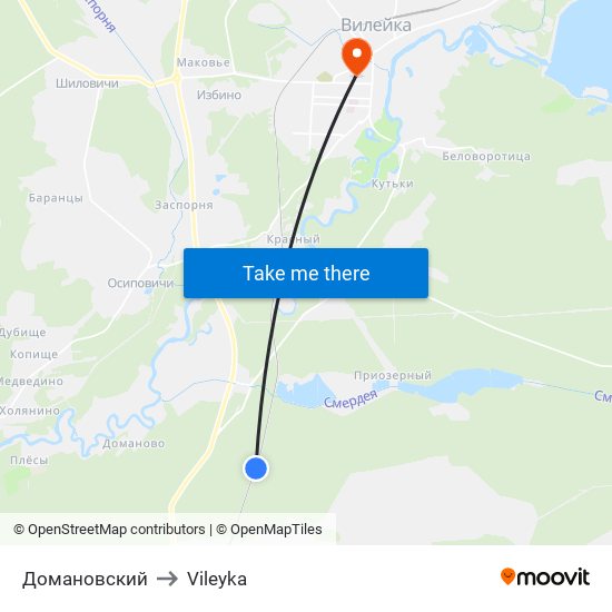 Домановский to Vileyka map