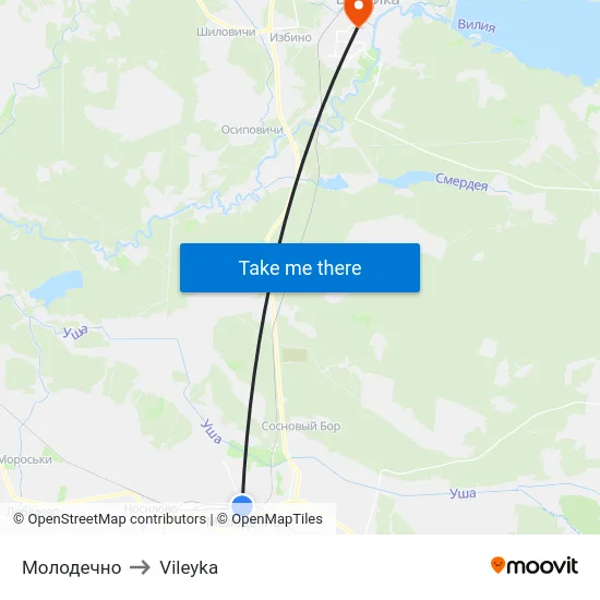 Молодечно to Vileyka map