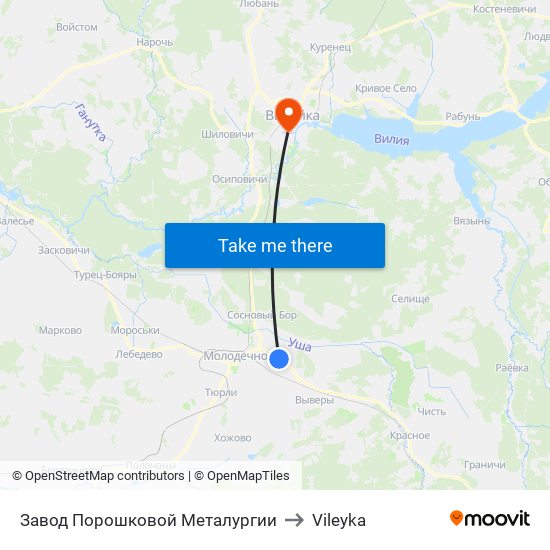 Завод Порошковой Металургии to Vileyka map