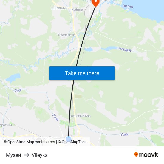 Музей to Vileyka map