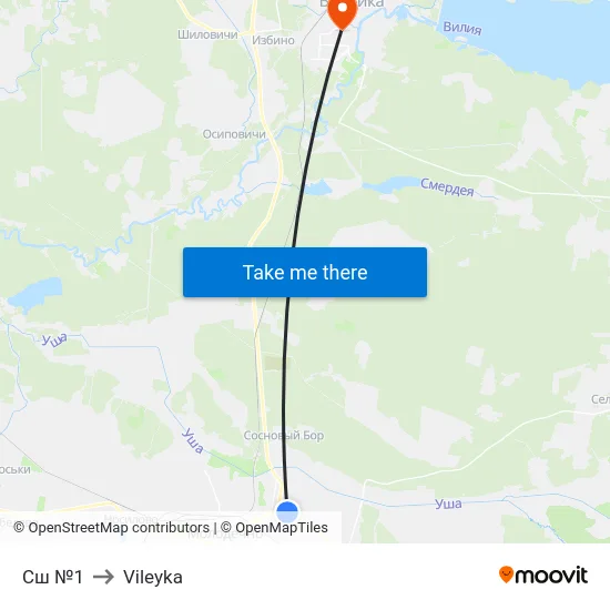 Сш №1 to Vileyka map