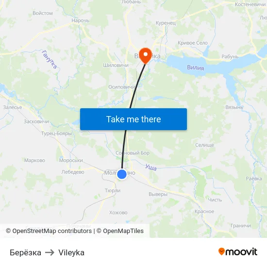 Берёзка to Vileyka map