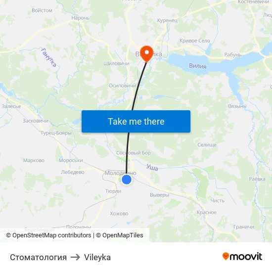 Стоматология to Vileyka map