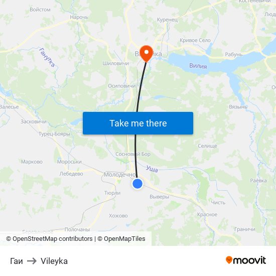 Гаи to Vileyka map