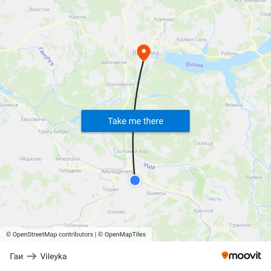 Гаи to Vileyka map
