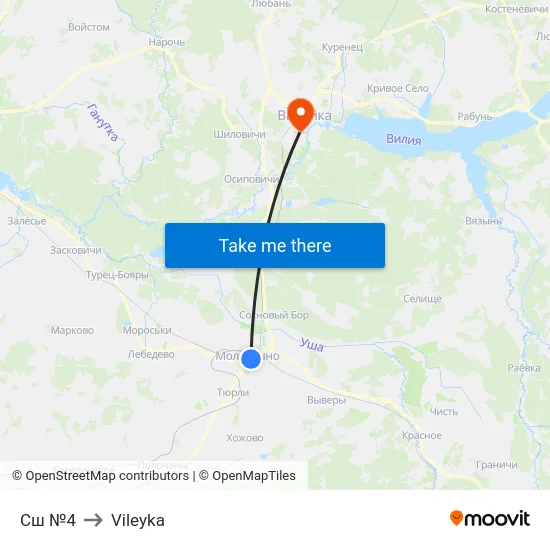 Сш №4 to Vileyka map