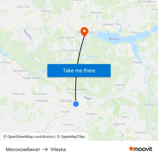 Мясокомбинат to Vileyka map