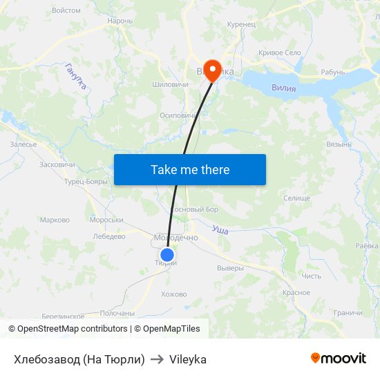 Хлебозавод (На Тюрли) to Vileyka map